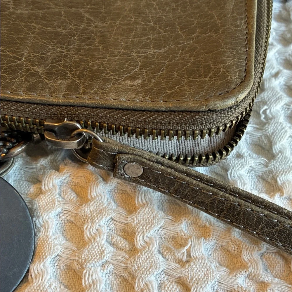 Gorgeous Gray Leather Day & Mood Laptop Bag With Dust Bag- Like New